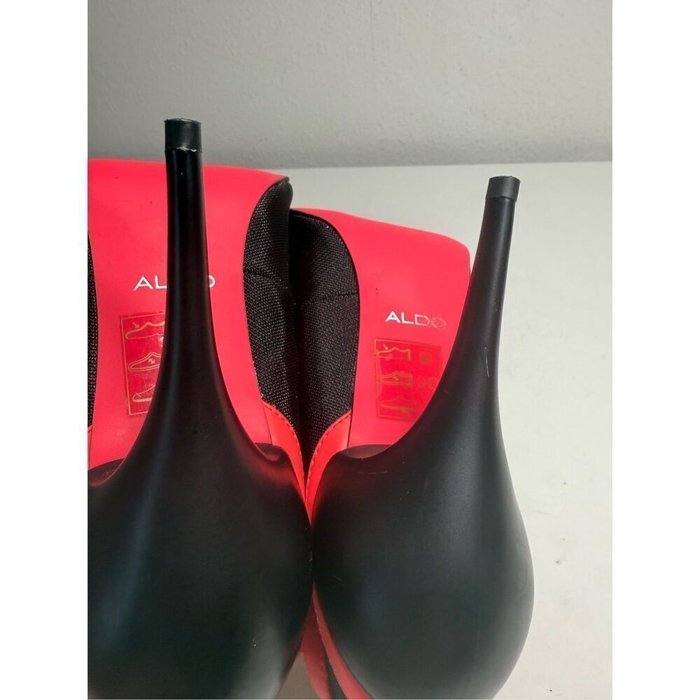 Aldo Stilettos Heels Shoes Black Orange Neon Size 7,5 - Picture 9 of 13